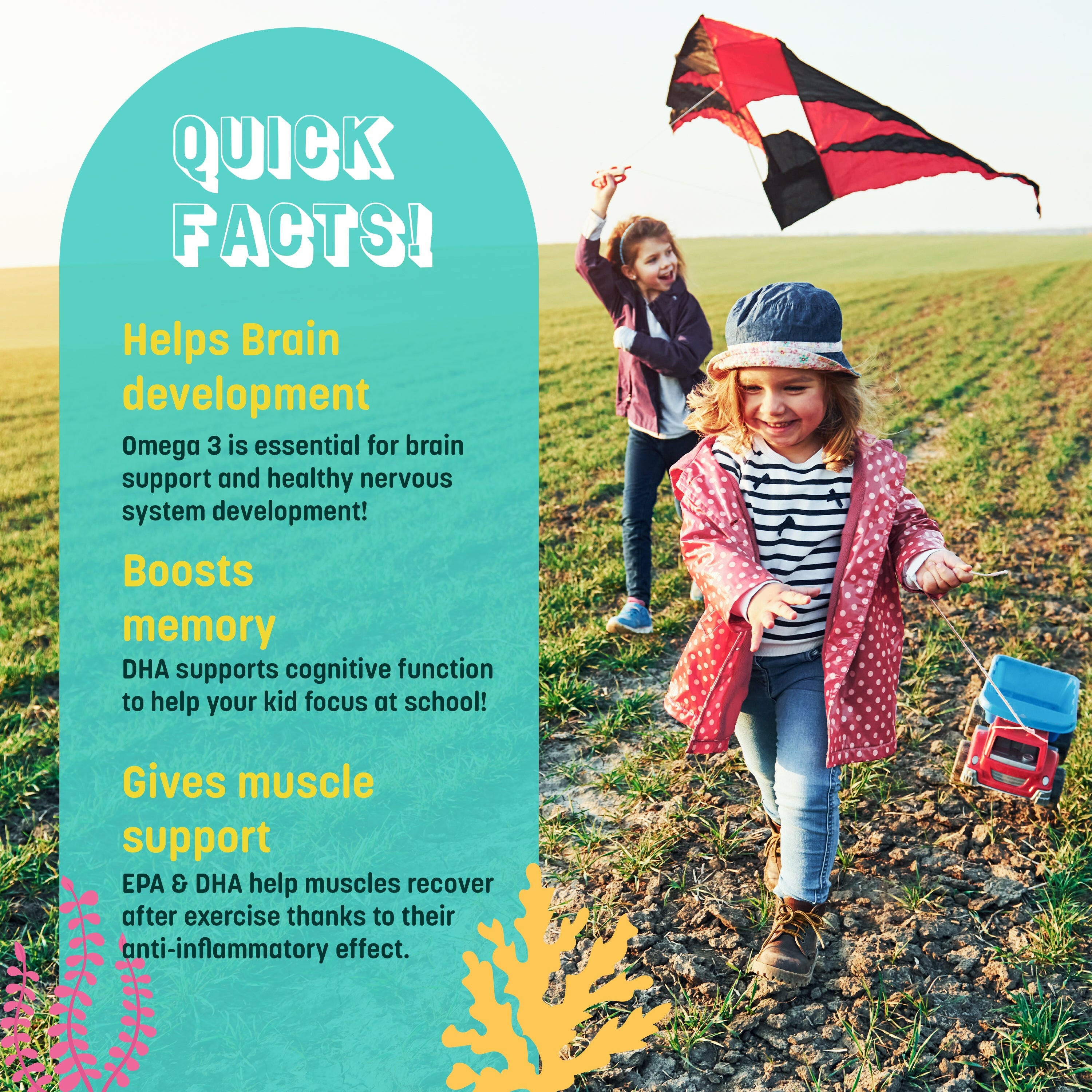 Liquid Omega 3 for kids with DHA & EPA from Fresh Wild Caught fishes..